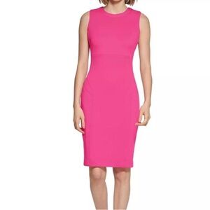 Elegant Pink Sleeveless Dress calvin klein